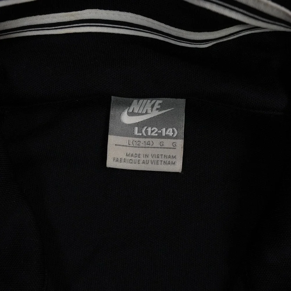 VTG Nike Track Jacket Womens 12-14 Large‎ Black Dri-Fit Windbreaker Y2K Swoosh